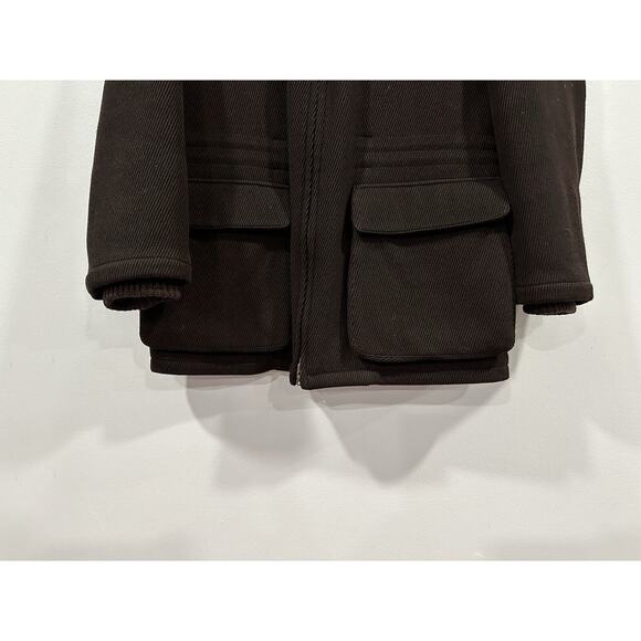 Longhi Men's Brown Coat Full Zip Coat Leather Trim EU 50 - Picture 3 of 11